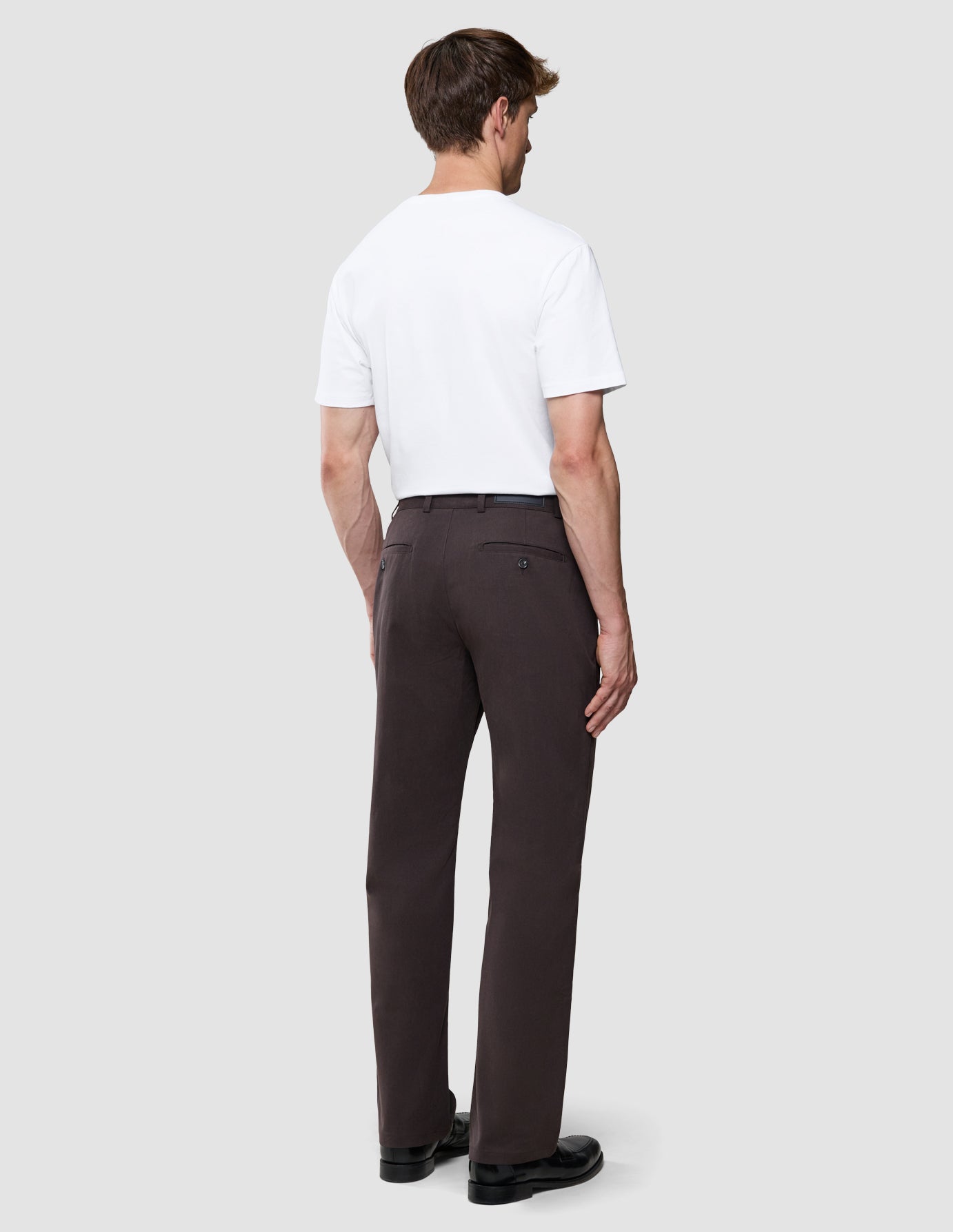 Refine Cotton Pants Relaxed Fit Dark Brown